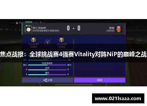 焦点战报：全球挑战赛4强赛Vitality对阵NiP的巅峰之战